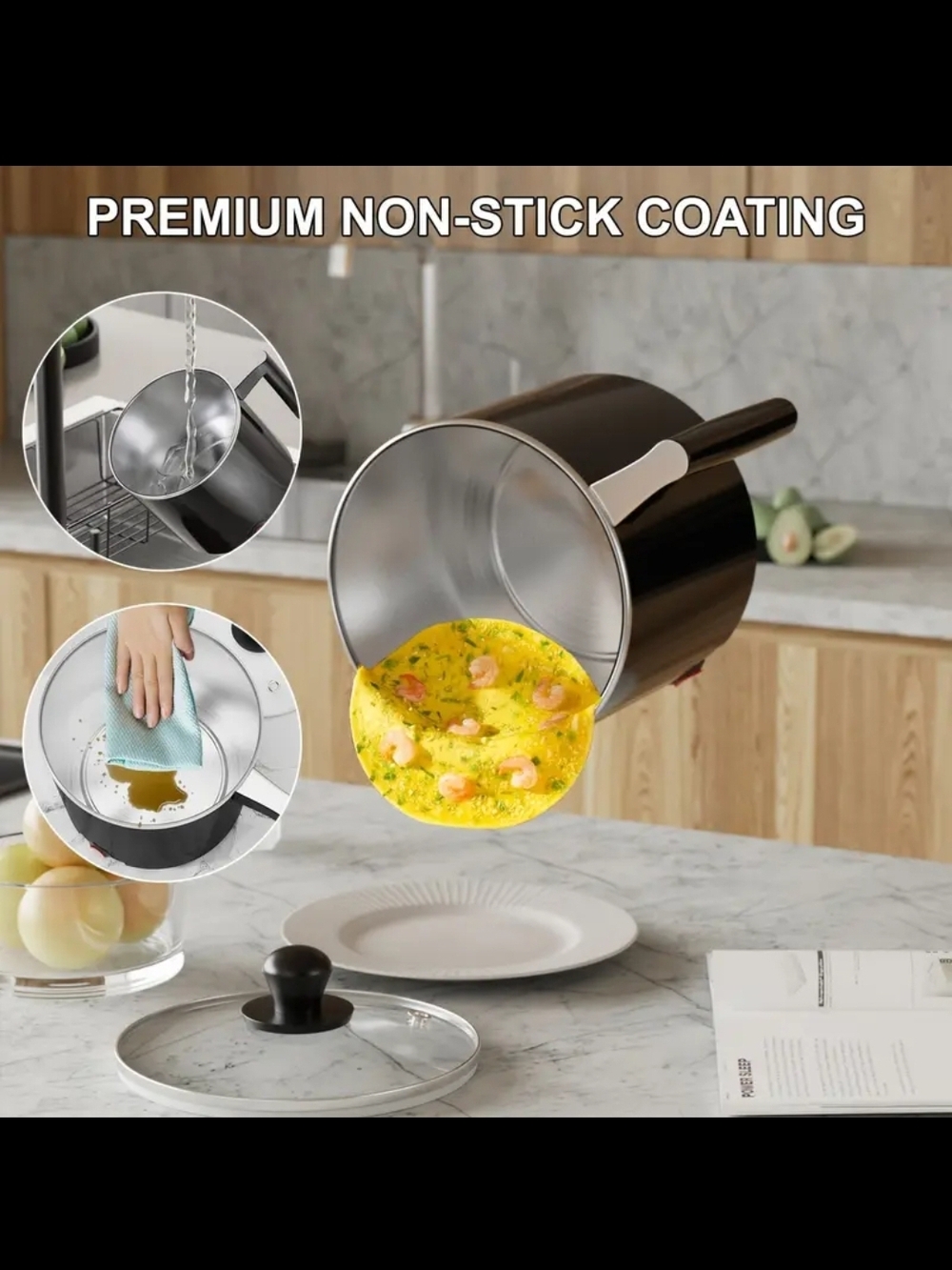 Black Electric Multi-Purpose Cooker with Glass Lid - Picture 5 of 7